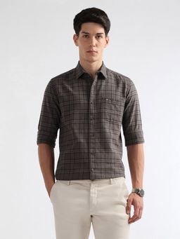 Arrow Sports - Men's Grid Tattersall Checked Oxford Shirt
