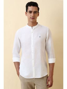 Allen Solly - Men's White Solid Full Sleeves Casual Shirt