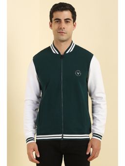 Allen Solly - Men's Green High Neck Full Sleeves Casual Sweatshirt