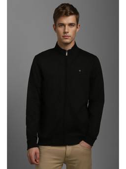 Louis Philippe - Men's Casual Black Solid Sweatshirt