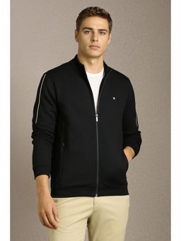 Louis Philippe - Men's Casual Black Solid Sweatshirt