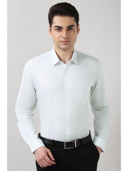 Peter England - Men's Light Green Nuvo Fit Full Sleeves Formal Shirt