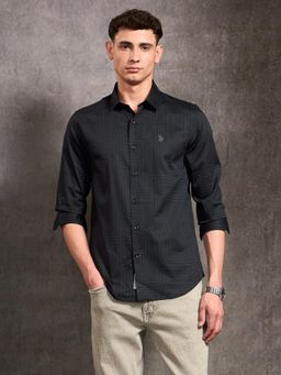 U.S. Polo Assn. Denim Co. - Men's Brand Printed Black and Gold Shirt