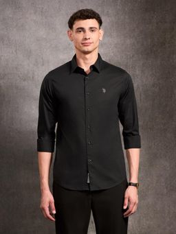 U.S. Polo Assn. Denim Co. - Men's Poplin Black and Gold Shirt