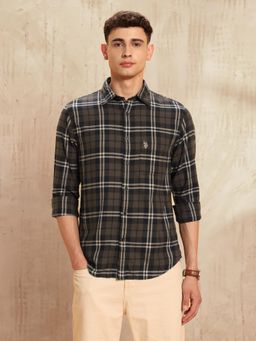 U.S. Polo Assn. Denim Co. - Men's Tartan Checked Regular Fit Shirt