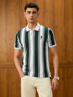U.S. POLO ASSN. - Men's Vertical Striped Varsity Theatre Polo T-Shirt
