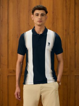 U.S. POLO ASSN. - Men's Vertical Striped Varsity Theatre Polo T-Shirt