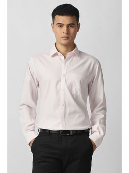 Van Heusen - Men's Pink Textured Full Sleeves Formal Shirt