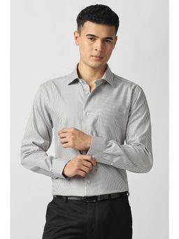 Van Heusen - Men's Grey Stripe Full Sleeves Formal Shirt
