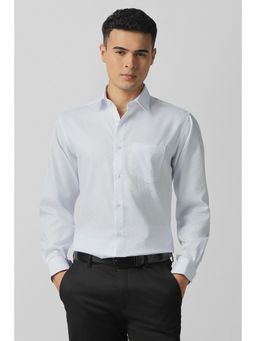 Van Heusen - Men's Light Blue Textured Full Sleeves Formal Shirt