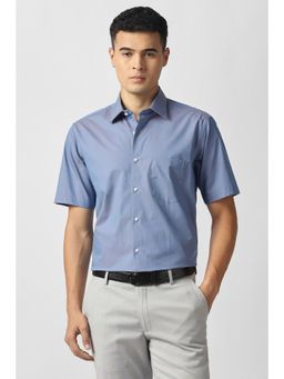 Van Heusen - Men's Light Blue Solid Half Sleeves Formal Shirt