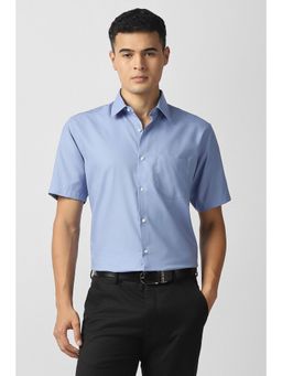 Van Heusen - Men's Light Blue Solid Half Sleeves Wedding Shirt