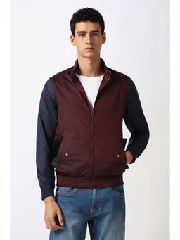 Van Heusen - Men Maroon Patterned Formal Jacket