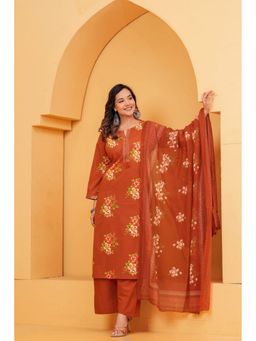 Meeranshi - Rust Kurta and Palazzo with Dupatta