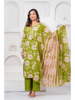 Meeranshi - Green Kurta and Palazzo with Dupatta
