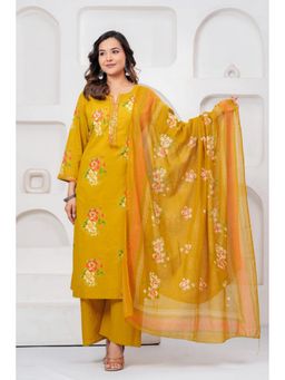 Meeranshi - Yellow Kurta and Palazzo with Dupatta