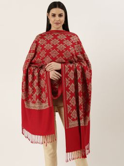 Pashmoda - Women Maroon Aari Embroidered Shawl