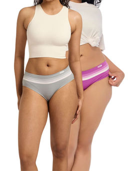 FEIER - Multi-Color Women Everyday Stripe Hipster (Pack of 2)