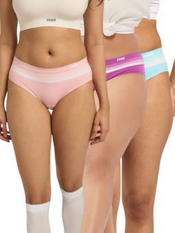 FEIER - Women Multi-Color Casual Stripe Hipster (Pack of 3)