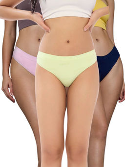 FEIER - Casual Women Multi-Color Classic Logo Thong (Pack of 3)