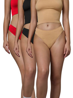 FEIER - Multi-Color Casual Classic Logo Thong (Pack of 3)