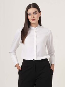Style Quotient - Women White Solid Formal Shirt