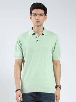 Monte Carlo - Green Men Solid Collar Neck Polo T-Shirt