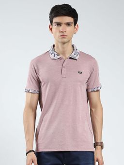 Monte Carlo - Pink Men Printed Collar Neck Polo T-Shirt
