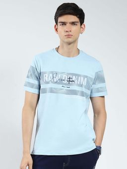 Monte Carlo - Blue Men Printed Round Neck T-Shirt