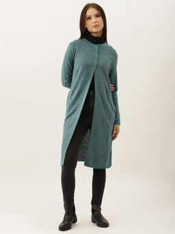 BROOWL - Womens Green Longline Cardigan