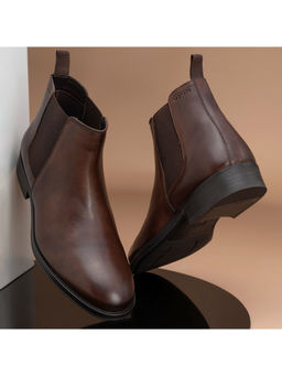 Red Tape - Mens Solid Brown Chelsea Boots