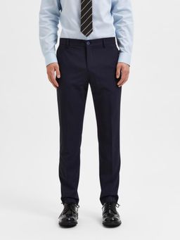 Selected - Men Navy Blue Slim Fit Tailored Formal Trousers