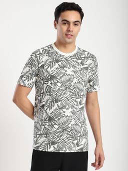R&B - Cotton Regular Fit Crew Neck Graphic Print Men Cream T-Shirt