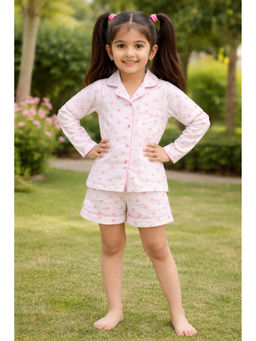Fairies Forever - Double Cloth Cotton Bow Print Night Shirt With Pant