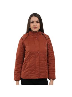 Monte Carlo - Women Hood Full Sleeve Rust Jacket