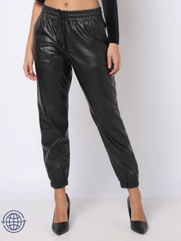 GAP - Women Black Mid-Rise Relaxed Fit Joggers