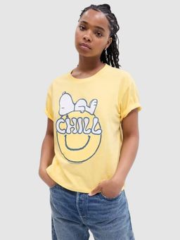 GAP - Yellow Women Snoopy Graphic Relaxed T-Shirt