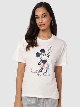 GAP - White Women Mickey Mouse Graphic Relaxed Fit T-Shirt
