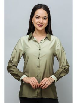 PURYS - Ombre Satin Green Shirt