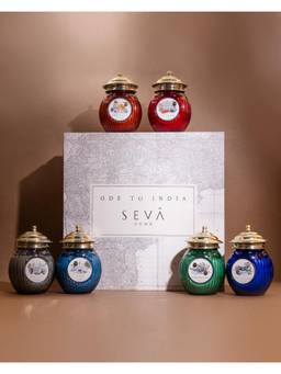 SEVA HOME - 6 Cities Essence Candle Set Ode To India Collection Gift Box | Home Décor
