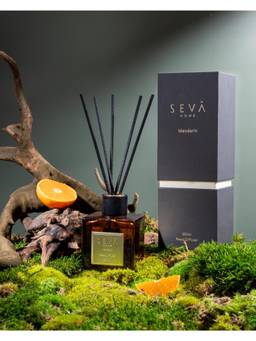 SEVA HOME - Mandarin Signature Reed Diffuser - 250 ml - Long-Lasting Scent