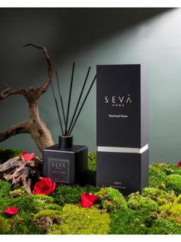 SEVA HOME - Signature Reed Diffuser - Patchouli Rose - 500 ml - Long-Lasting Scent