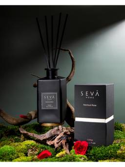 SEVA HOME - Signature Reed Diffuser - Patchouli Rose - 1000 ml - Long-Lasting Scent