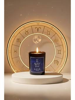 SEVA HOME - Gemini Zodiac Candle Soy Wax Candle Hand-Poured Candle Juhi & Elaichi Fragrance