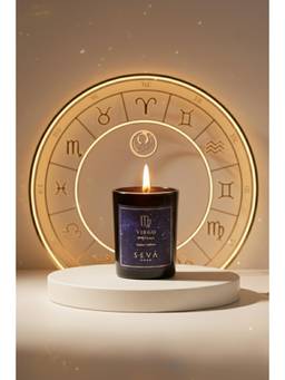 SEVA HOME - Virgo Zodiac Candle Soy Wax Candle Hand-Poured Candle Champa & Zafran Fragrance