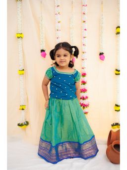 EKANTA - Urmila Turquoise Lehenga with Choli (Set of 2)