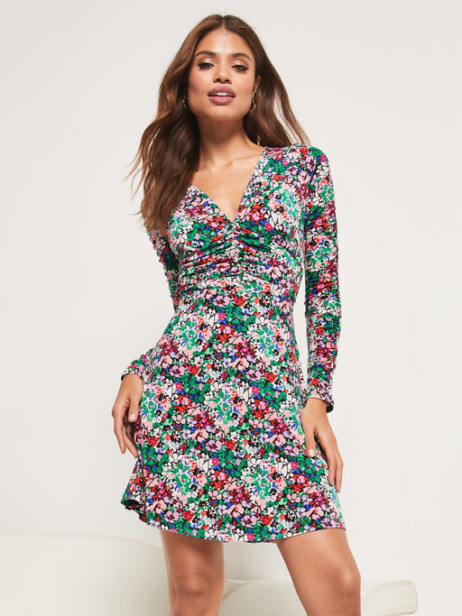 chinese dress ladies Lipsy Women's Bodycon Dress with Long Sleeves and Lace Top