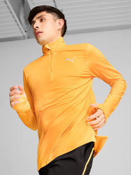 Puma - Orange Run Favourite 1/4 Zip Running T-shirt