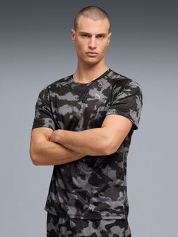 Puma - Black PWRTRAIN Quick-Dry Printed T-shirt