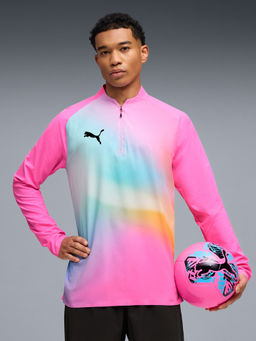 Puma - Pink Individual Lightspeed Ultimate Quarter-Zip Football T-shirt